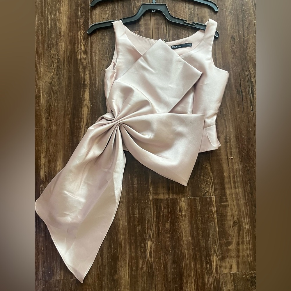 Ina Light Pink Bow Detail Top Small
